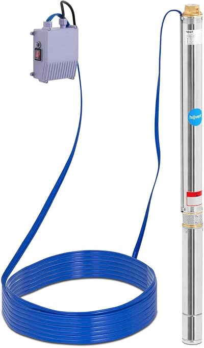 Hillvert Submersible Pump 750W Garden Well Borehole 4.5m³/h Max Head 84m