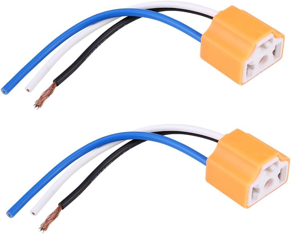 Aramox Headlight Connector,2Pcs Female Ceramic Headlight Connector Plug Adapter Socket for H4/9003/HB2, Popular, Normal - Image 4