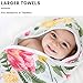 KloudBambu Hooded Baby Towel, Super Soft to Sensitive Skin, Ultra Absorbent, for Newborn, Infant, Toddler Girls and Boys, Floral Print…