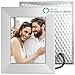 Nixplay Iris 8 Inch WiFi Digital Picture Frame Silver - Share Moments Instantly via App or E-Mail