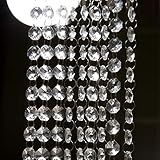 26FT Crystal Garland, KINJOEK Crystal Clear Glass Bead Garland Chandelier Hanging for Wedding Home DIY Craft Jewelry Party Tree Decoration