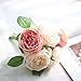 CQURE Artificial Flowers,Fake Silk Flowers 5 Heads Peony Wedding Bouquet Flower Arrangement for Home Decor Party Floral Centerpieces Decoration(Pink Champagne) …