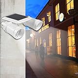 LED Solar Motion Sensor Light ICOCO Wireless Adjustable Dual-Head Waterproof Solar Security Light Outdoor Light w/14 Ultra-Bright LED for Garden, Fence, Patio, Deck, Yard, Driveway,stairs