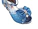 Wangwang Children Princess Girls Sequin Sandals Crystal High Heels Shoes (13 M US Little Kid, Blue)