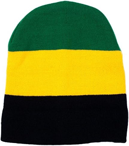 Barbra Collection Wool Knitted Winter Rasta Knit Caps Beanies for Unisex (Green)