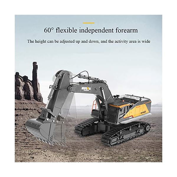 WXG1 Fernbedienung Bagger Spielzeug 1/14 Scale RC Bagger, 22-Kanal-Upgrade Vollfunktions Baufahrzeuge Wiederaufladbare… – Bild 7