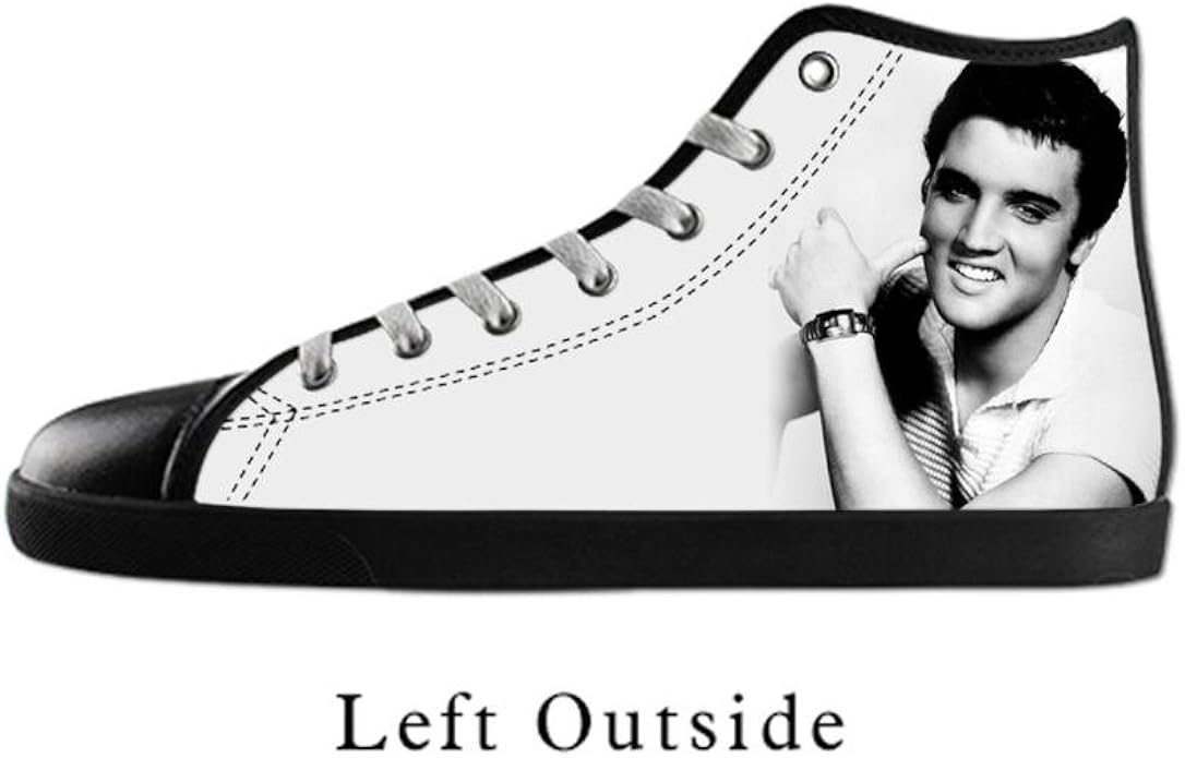 Custom Men's Elvis Presley Black High Top Canvas Shoes for