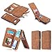 AIOMAO for iPhone 5 5S SE Wallet Cases, 2 in 1 Luxury Leather Magnetic Wallet Case Flip Cover with Card Holder (Brown)