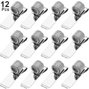 12 Pieces Pen Clipboard Holder Pen Clipboard Holder Manganese Steel Pen Clip Organizer for Notebook and Clipboard in Home, Office, Pocket (Silver, Style B)