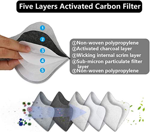 N\\C Antipolvere ???????????????????????????????????????? per Ciclismo, Sportiva Lavabili ???????????????????????????????????????? Anti-inquinamento per Bicicletta(Nero)