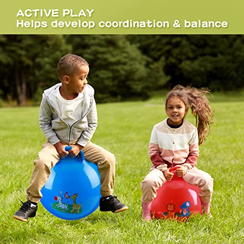 10 Pcs Bouncy Balls with Handles for Kids Bulk, Hopper Ball