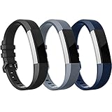 RedTaro Bands Compatible with Fitbit Alta/Alta HR Pack of 3(Black,Grey,Navy Blue) Large,Adjustable Replacement Accessory Bands/Straps for Fitbit Alta HR/Alta for Women/Men(no Fitbit Fitness Tracker)