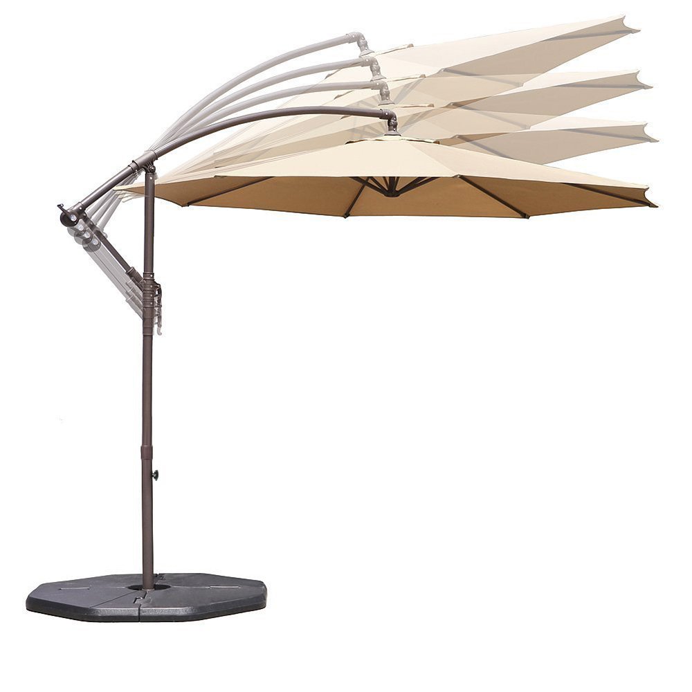 Le Papillon 10ft Offset Hanging Patio Umbrella Aluminum Outdoor