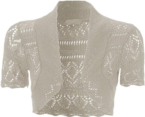 New Kids Girls Short Sleeve Bolero Knitted Cardigan Shrugs Top Age 3-13 Years