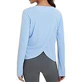 baleaf Women's Running Sun Shirts Long Sleeve UPF 50+ Workout Tops UV Athletic Split Back Quick Dry Lightweight