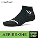 Swiftwick- ASPIRE ONE Running & Cycling Socks for Men & Women, Firm Compression Fit Ankle Socks (Black, Medium)