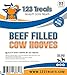 123 Treats Filled Cow Hooves for Dogs – Delicious Beef Flavor Dog Treats (3 Count), Long-Lasting Natural Dog Chews, Stuffed Beef Hooves for All Breeds, Made from Premium Brazilian Cattle