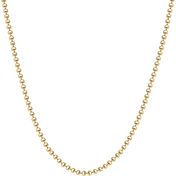 LeCalla 925 Sterling Silver Gold-Plated Ball-Chain Necklace for  