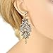 BriLove Women's Vintage Inspired Crystal Floral Chandelier Pierced Dangle Earrings Antique Gold-Tone Clear