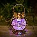 Go2garden Solar Lantern Outdoor Hanging Garden Lights, Decorative Rainbow Lamp Metal&Glass for Patio Tabletop Decorations (3 Lumens)
