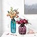 CASAMOTION Vases Hand Blown Solid Color Home Decor Centerpieces Gift Art Ribbed Glass Vase, Violet, 8''