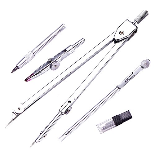 Geometry Compass Set, 5 Pieces Drafting Drawing Compass Tools
