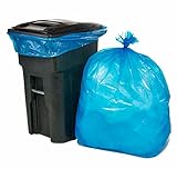 Plasticplace 65 Gallon Recycling Trash Bags │1.5 Mil │ Blue Heavy Duty Garbage Can Liners │ 50