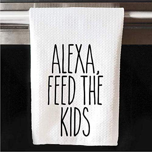 Alexa Feed The Kids Waffle Towel Handmade