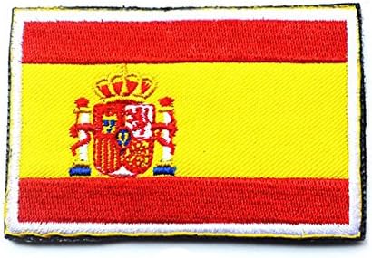 Embroidery Each Country's Flag Patch (3''X2'', Spain)