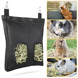 Geegoods Rabbit Hay Feeder Bag, Guinea Pig Hay Feeder Storage ，Hanging Feeding Hay for Small Animals 600D Oxford Cloth…