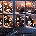Kaqulec Window Cling Indoor Outdoor Ornaments Snowflakes Sticker White Snow Stickers Winter Wonderland for Home Office Xmas Party Supplies170pcs