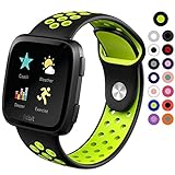 DEKER for Fitbit Versa Bands for Women Men Small Large Wrist, Breathable Soft Fitness Sport Silicone Strap Replacement Accessories Wristbands for Fitbit Versa Smart Watch