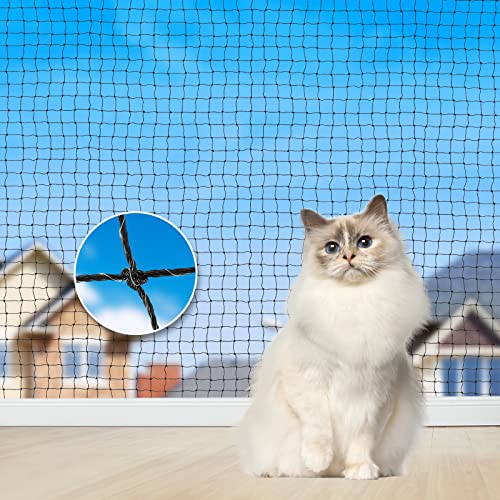 Aystkniet Cat Net | Extra Reinforced with Wire | 3 x 2 m Net for Fencing Including Fixing Rope | Cat Net Balcony | Cat Net | Cat Protection Net Balcony