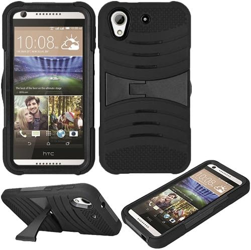 For Cricket HTC Desire 625 Case, Heavy Duty Hard Armor Cover Case Armor Hard Case with Black Kickstand