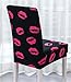 Deisy Dee Colorful Polyester Stretchable Removable Washable Dining Chair Covers Seats Slipcover for Wedding Party Hotel C036 (1, Lips)