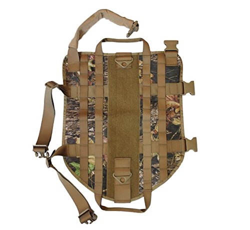 TACTICAL DOG VEST HARNESS K9 MOLLE HUNTING MILITARY HOOK AND LOOP PATCH PANEL XS, S, M, L, XL (CAMOUFLAGE REALTREE, XL: Chest up to 36") - Thumbnail 3