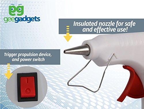 Hot Glue Gun - Rapid Heating and Quick Melt for Arts and Crafts, Household Sealing, Repairs and DIY Projects - 20 Watt - White - By Gee Gadgets