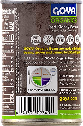 GOYA FOODS ORGANIC RED KIDNEY BEANS, 15.5 OUNCE (PACK OF 24)
