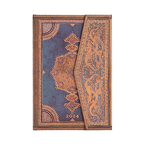 Paperblanks 12-Month Calendar 2024 Safavid Indigo Horizontal Mini (100 × 140 mm) (Italian)