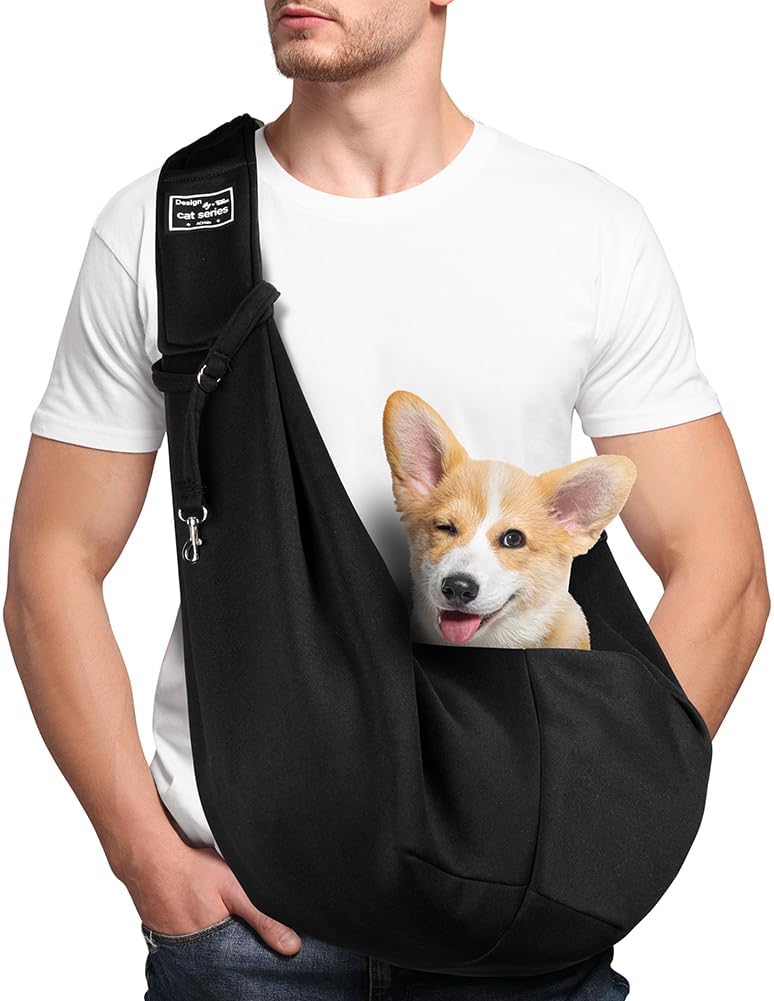 Adiwo Puppy Carrier Reversible Hands-Free Dog Sling for Small Medium Dogs