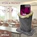 Plush Lined Eyeglass Holder Stand | Glasses Holder Case For Desk And Night Stand | Safely Protects And Stores Eyewear, iPhones And Supplies | Black