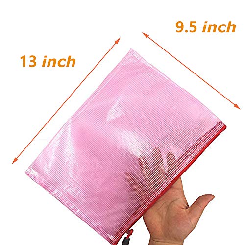 15 Pack A4 Size Waterproof Zipper File Bags,5 Colors Plastic Zip Document Filing Folder for Office Organization,Stationery,Puzzle Storage