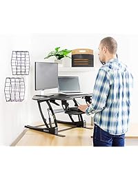 Vivo   Soporte de esquina de pie altura ajustable sentarse cúbicos a negro 43.5" de ancho mesa elevador para computadora (desk v000vc)