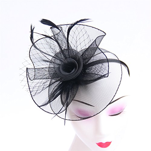 Fascinator Women's Organza Church Kentucky Derby British Bridal Tea Party Wedding Hat Summer Ruffle Hat(Hj2-Yellow) - Thumbnail 6