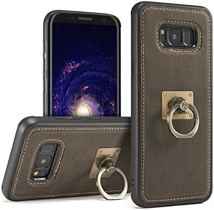 Samsung Galaxy Note 8 Case With HIPICB Ring Detachable Kickstand Ring Function,360 Degree Rotating Ring Holder Grip Case,oft Rubber Bumper Case for Samsung Galaxy Note 8 - Coffee