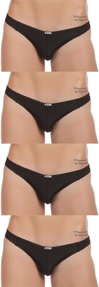 Louis Rouse Men's Sexy Solid Color Ice Silk Thong Briefs Underwear (L, 5 colors mixed)
