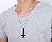 VNOX Jewelry Stainless Steel Upside Down Cross Necklace for Men,Inverted Pendant,Black,24