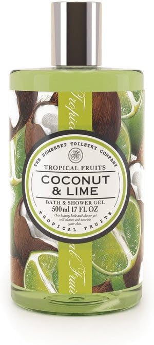 Tropical Fruits Coconut & Lime Luxury Bath and Shower Gel 500ml | No parabens and SLS | Luxury Body Wash