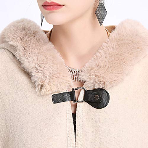 Tngan Women's Cardigan Shawl Cape Cloak Winter Warm Hoodie Cardigan Coat Dark Grey - Thumbnail 3