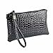 Women Purse, Gillberry Women Crocodile Leather Clutch Handbag Bag Coin Purse (Black)